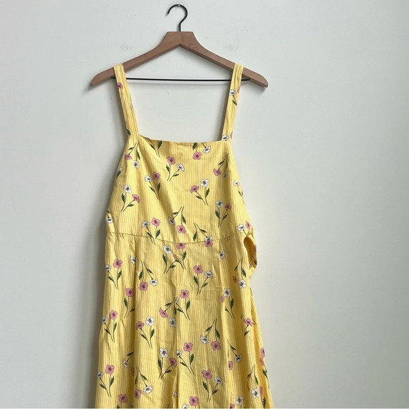 Revolve Finders Keepers Limoncello Cropped Jumpsuit Wide Leg Linen Flower Stripe - Picture 7 of 16